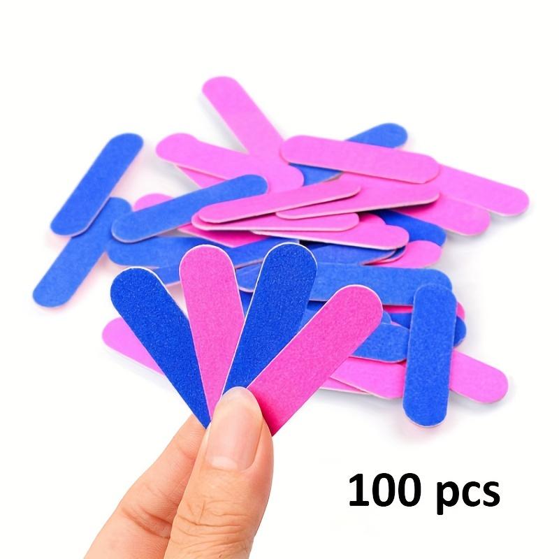 100pcs Double Side Nail Files Mini Wood Sanding Buffer Block Set For Gel Polish Manicure Pedicure Salon Nail Art Tools