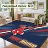 Crystal Velvet Square Rug Custom NameBoston Red Sox Pattern Non Slip Home Floor Decor Rug