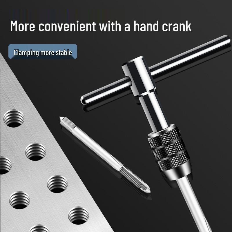 Manual Tap and Die Set: Tapping Drill Bits & Wrench Kit M3-M30