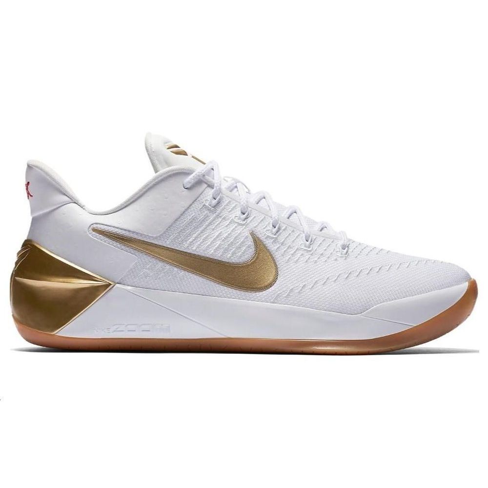 Nike Kobe AD Big Stage Gold Comfortable Non-Slip Lightweight Low-Top Basketball Shoes Men Sneaker White Platinum 852427-107