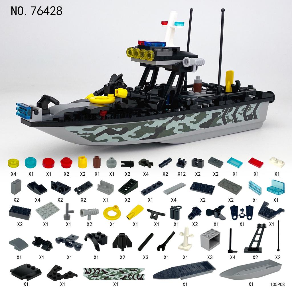 Barracuda Assault Boat 76428 Children Assemble Small Particle Building Block Toy Gangster