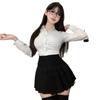 Domila JK Spice Girl Pure Wish Waist White Shirt Women's New Button Design Half Body Hip Wrap Skirt Sex Underwear