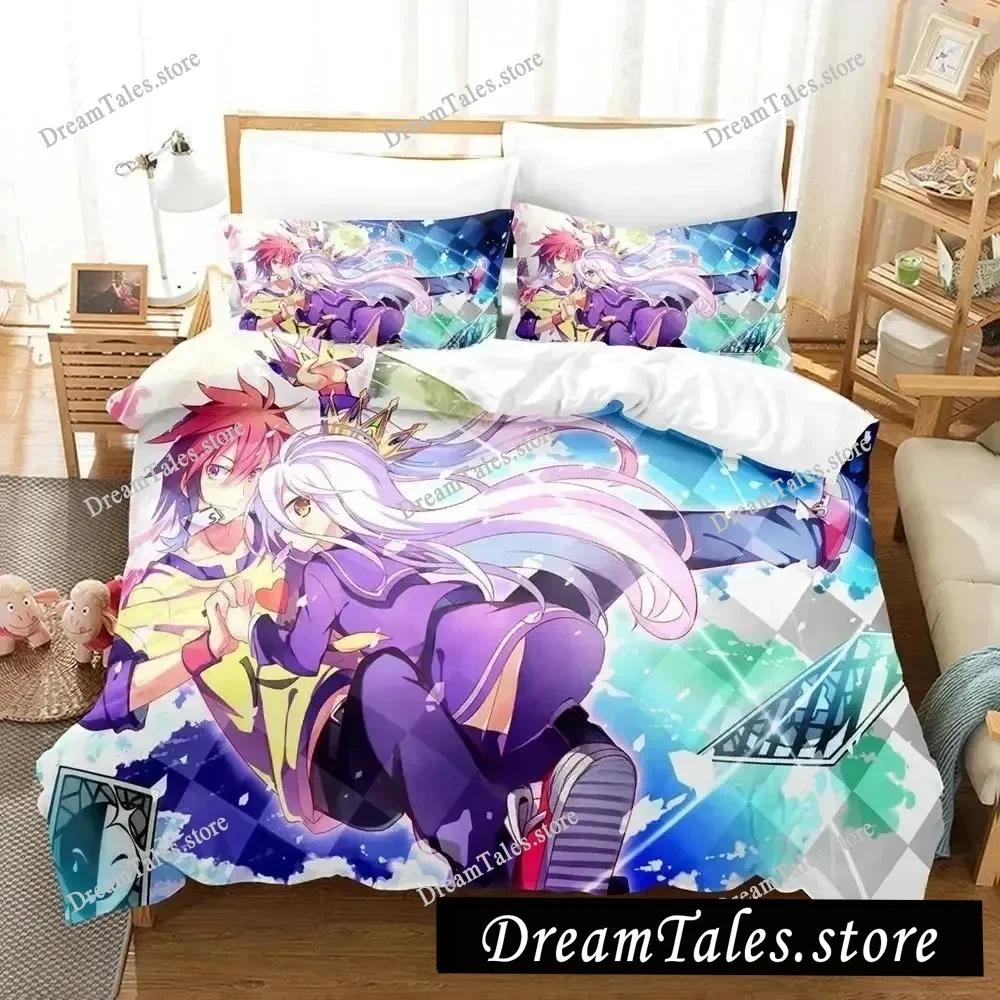 New Game No Game No Life Sora and Shiro Bedding Set Single Twin Full Queen King Size Bed Set Adult Kid Bedroom Duvet Cover Sets