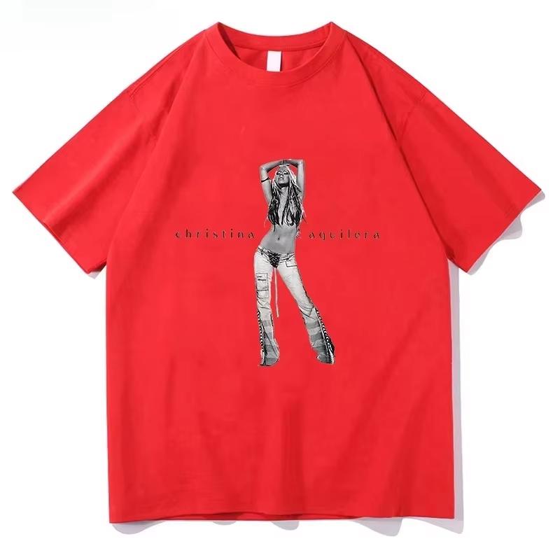 The 25th Anniversary Of Christina Aguilera Cotton Tshirt Unisex Fashion Men Women Tee Shirt Graphic Aesthetic Tops Clothes