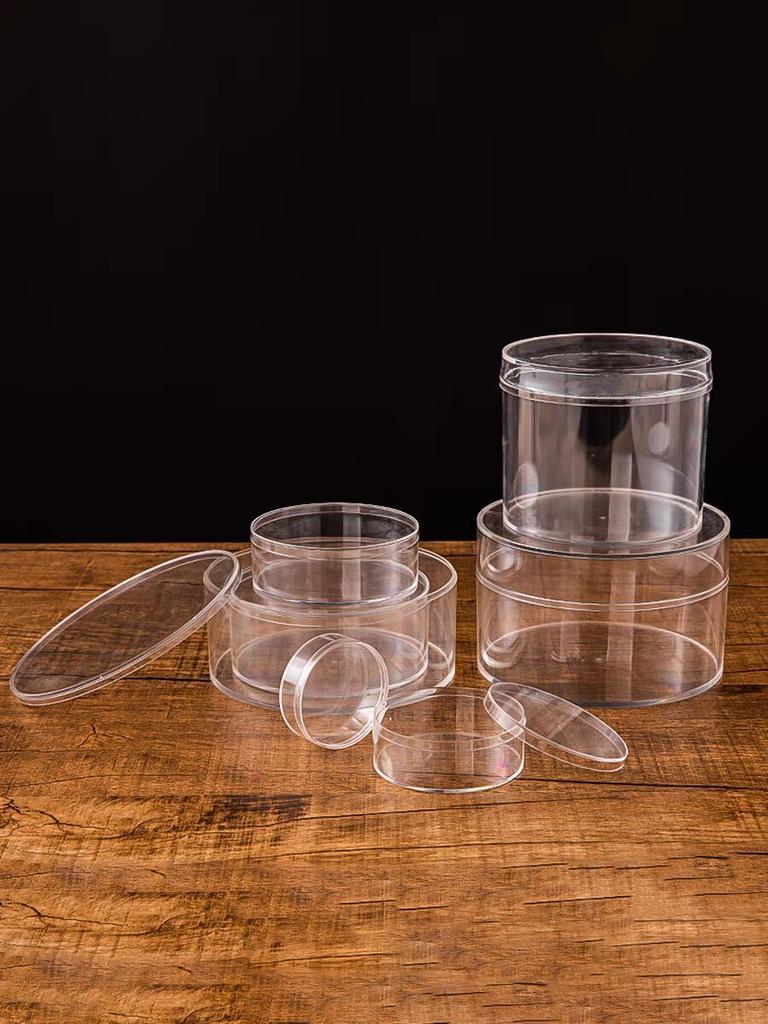 Runde Acrylbox, Stapelbare Kleine Kunststoffbox Süßigkeitenbehälter Acrylbox mit Deckeln Transparente Aufbewahrungs-Organisatoren für Make-up, Schmuck