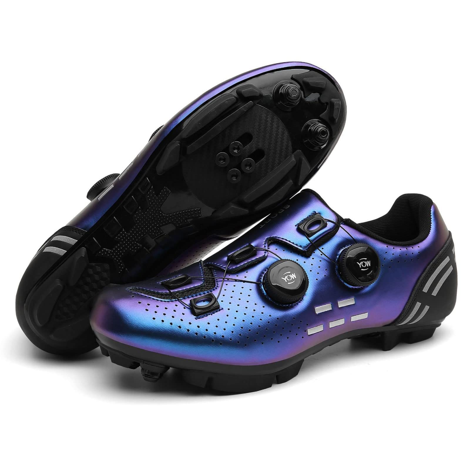 [MORYTRADE] MTB Shoes, Clipless Cycling Shoes, SPD, 24.0 cm, Blue