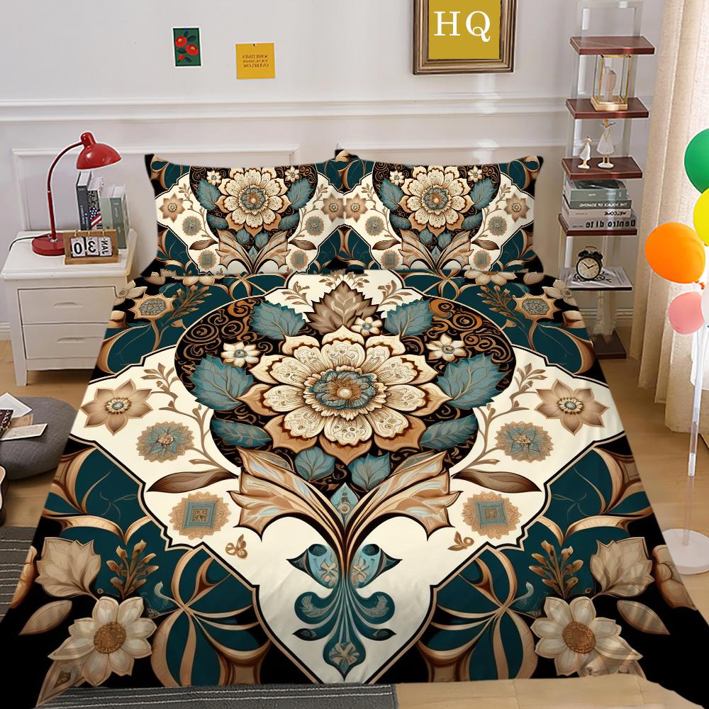 Set Copripiumino 3D Stampa Floreale Donna Tessili per la Casa Poliestere Dimensioni Queen Set Copripiumino per Letto
