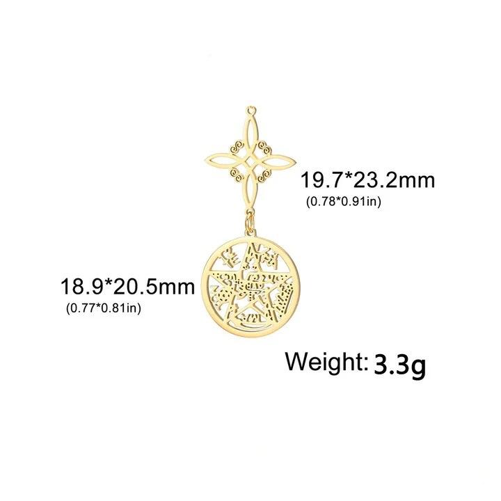 Collana Ciondolo Stella a Cinque Punte Svuotata a Forma di S con Doppio Foro Design Versatile Nodo Miko Gioielli