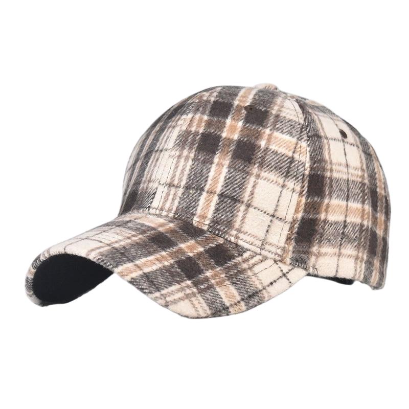 Herbst Winter Hut Herren Frühling Sommer Outdoor Sonnenschutz Visier Klassische Karierte Baseballkappe Hartschalen-Kappe Damenmütze Warme Schirmmütze