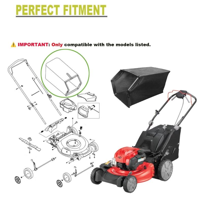 Sacco Raccogli Erba a Rilascio Rapido con Tessuto Oxford Rinforzato e Sistema di Ventilazione a Rete 964-04154A 964-04154