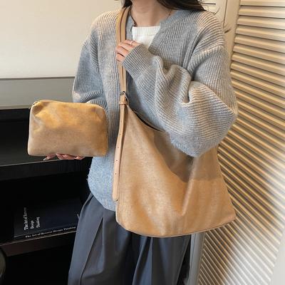 Borsa Hobo in Finta Pelle Scamosciata Multicolore Portatile e a Spalla Borsa Casual per Uso Quotidiano