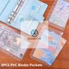 8 Peças Bolsos para Fichário de PVC Envelopes de Dinheiro A5 A6 A7 Pastas com Zíper Bolsas Organizador de Dinheiro Arquivamento de Documentos Orçamentários Inserções de Folha Solta
