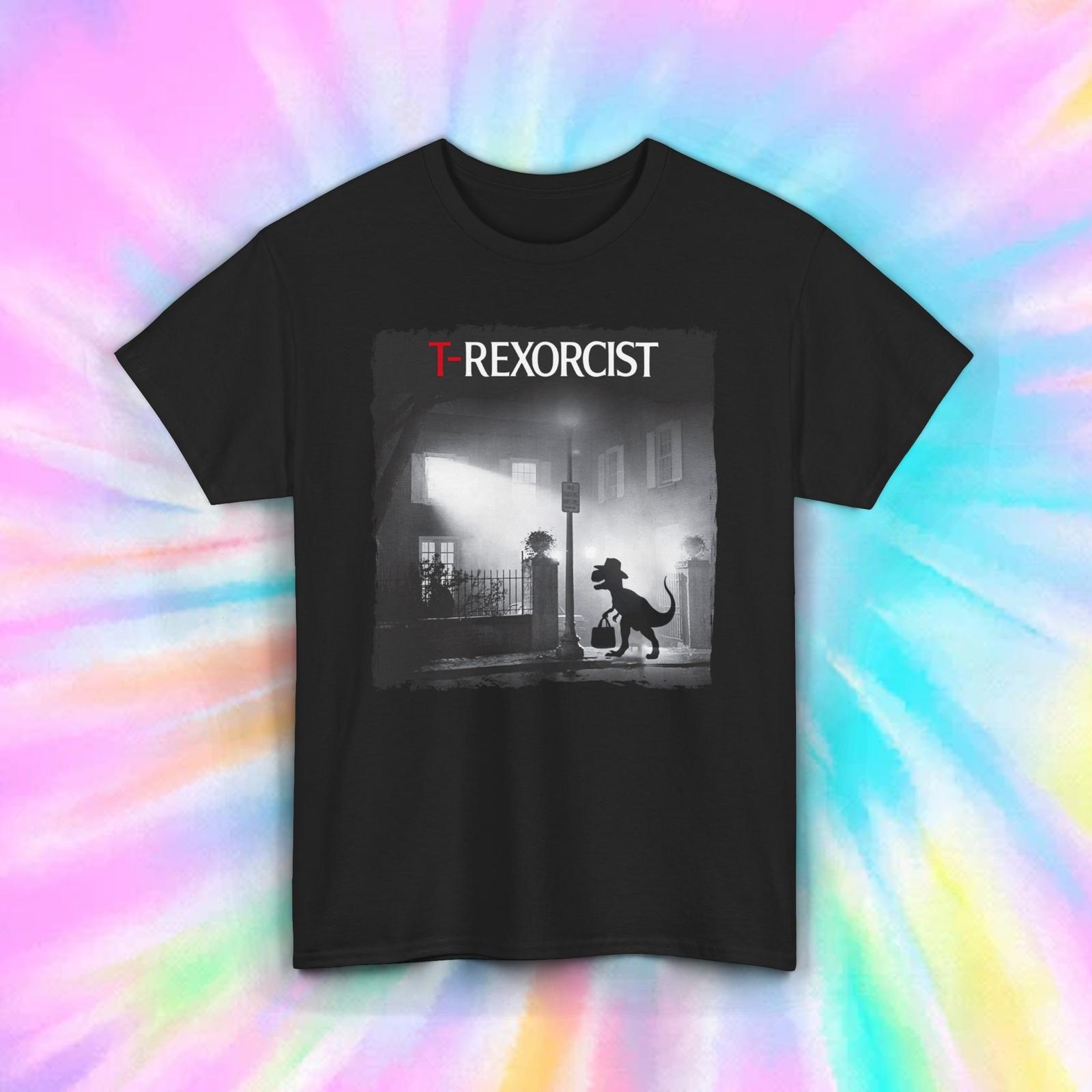 T-Rexorcist T-Shirt | Funny Dinosaur Horror Movie Parody Tee S-5XL S