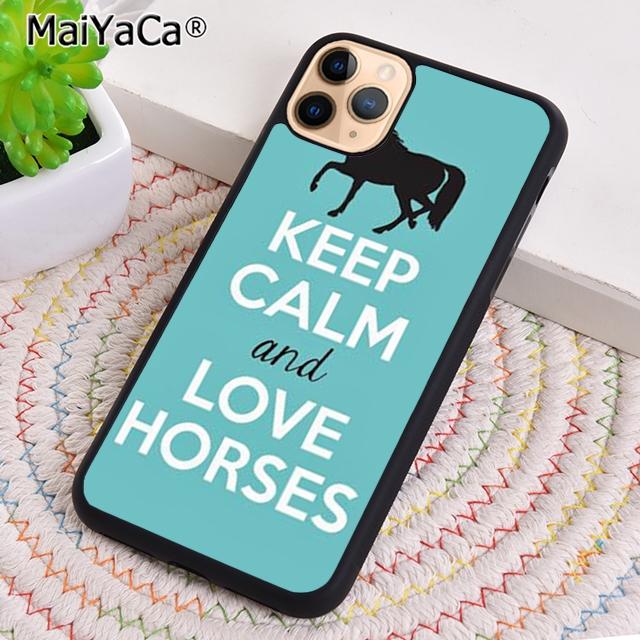 

MaiYaCa Keep Calm and Ride On Love Horses Pony Phone Case For iPhone 17 Air 16 pro max 15 14 plus 12 13 Cover coque iPhone 14