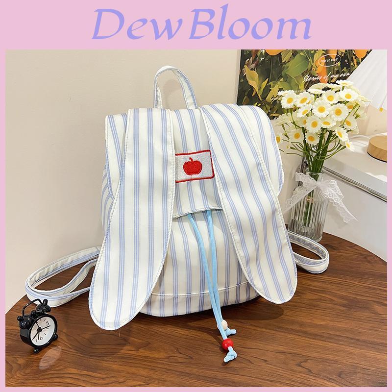 Cute Bunny Ear Backpack Large Capacity Nylon School Bag For Daily Use