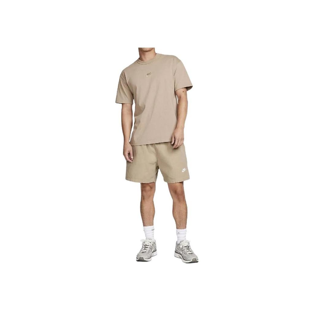 Nike Solid Color Letter Logo Print Crew Neck Short Sleeve T-Shirt Men Tops Khaki DO7393-247