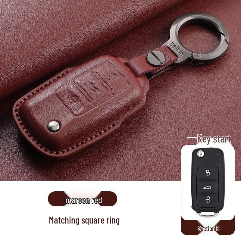 Volkswagen Schlüsselhüllen - Echtes Leder für Teramont, Tiguan L, Tayron, Sagitar, Tharu, Bora, Passat, Magotan und CC Modelle.