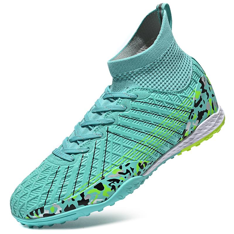 

Мужские короткие тренировочные кроссовки Unise 32–45, детские футбольные бутсы, молодежные кожаные футбольные бутсы 32 циан