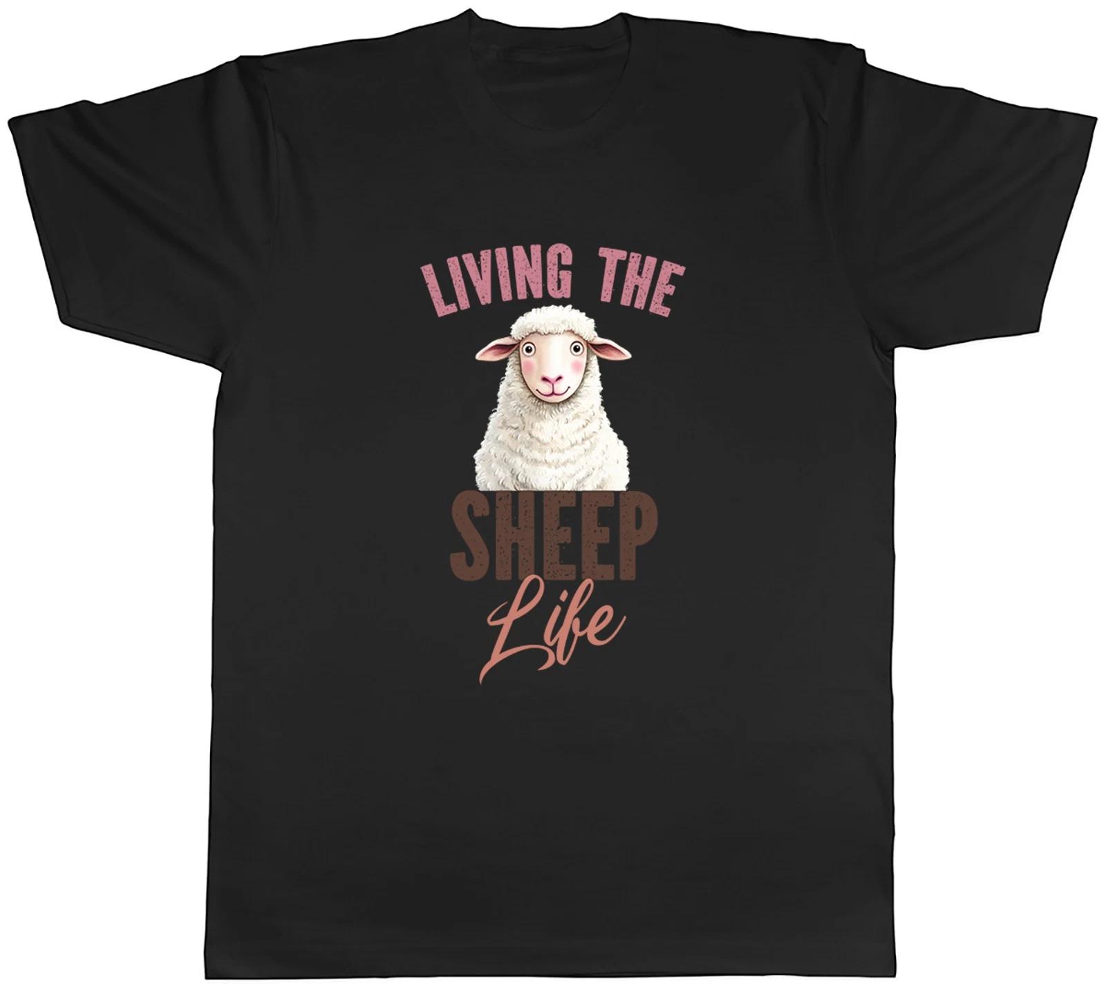 Living the Sheep Life Funny Mens T-Shirt Tee Gift Top M