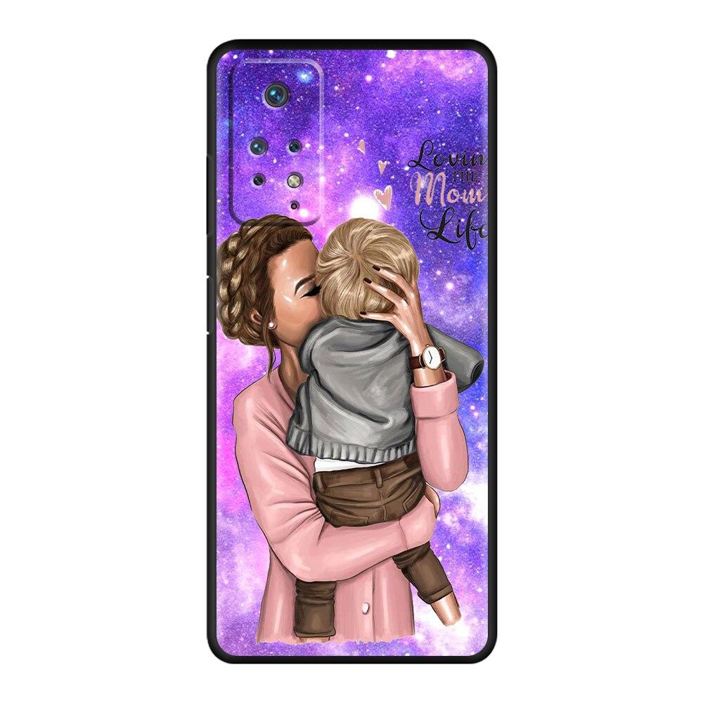 For Xiaomi Redmi 9 K40 9A 10 7 11 Pro 9S 9C 8 9T 8T K50 K40S Mobilephone Celular Funda Fashion Girl Super Mom Baby