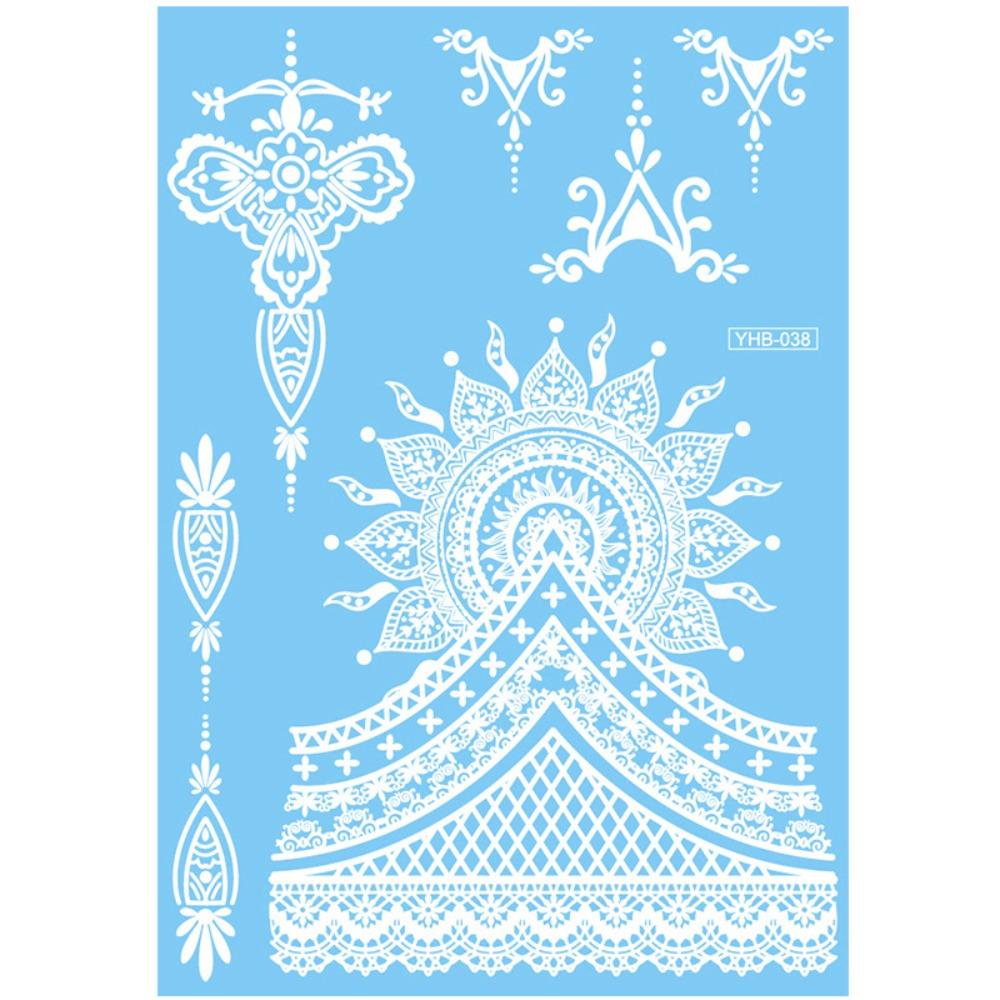 Lace Flower White Tattoo Stickers Long-lasting Butterfly Tattoo Stickers Women Men