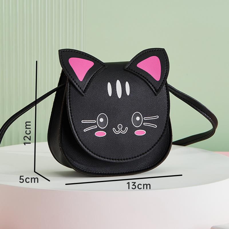 New Cat-Themed Crossbody Bag Cute Cartoon Children'S Shoulder Bag Fashionable Accessory Bag For Little Girls Mini Coin Purse