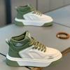 Winter new thick-soled high-top board shoes single cotton leather perforated casual shoes ok