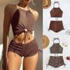 Sexy Halterneck Split Leg Sport Swimsuit for Women