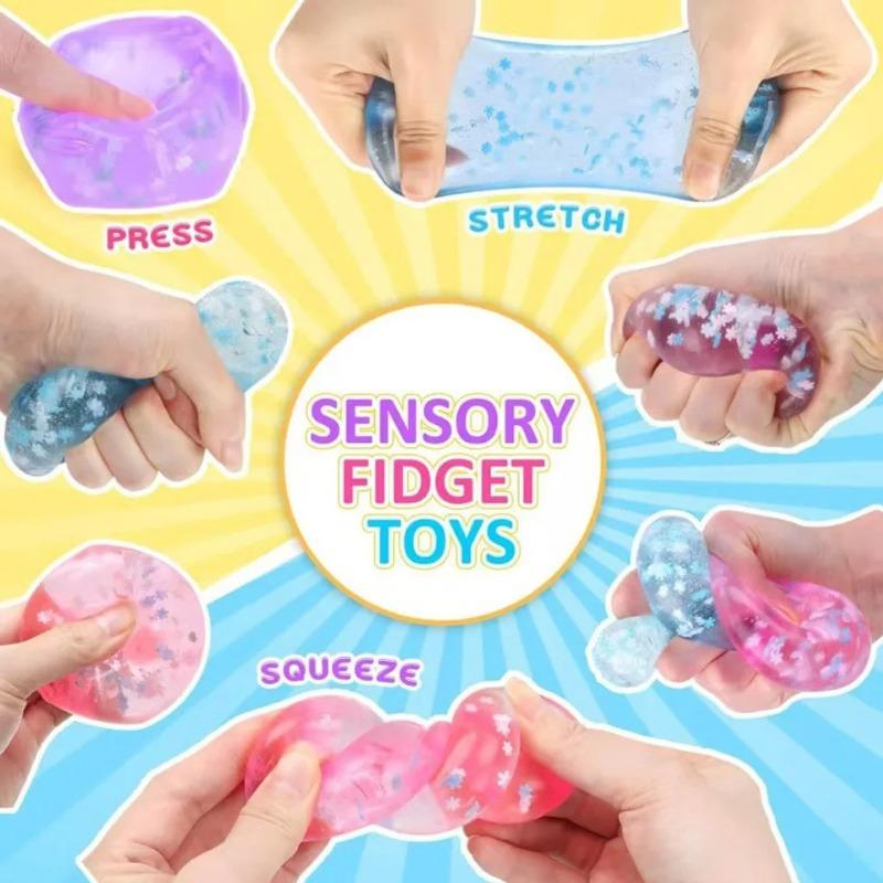 Schylling Needoh Nice Cube - Sensory Toy, Stress Relief Squishy Toy, Cube Squeeze Ball, Vent Toy, Kids Gift, Red Purple Blue, Sn