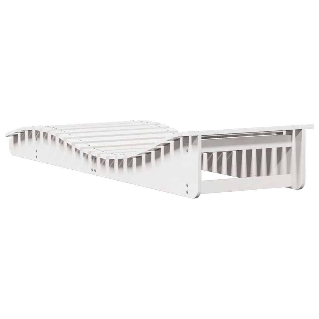White Sun Lounger 205 X 70 X 31.5 Cm Solid Pine Wood