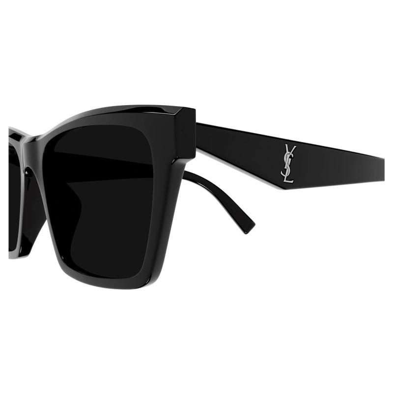 Saint Laurent Logo Irregular Shape Sunglasses Unisex Sunglasses Black SLM104F002