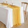 Heat Resistant Table Runner Sheer Flowing Runner, Chiffon Wedding Elegant Solid Color Durable for Dining Home Bridal Shower Party Decor Decorative