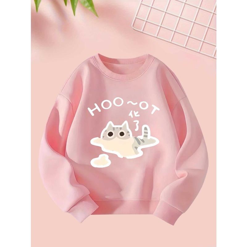 2025 9 29 Hoo Girls Autumn And Winter Fashion Sweatshirt Creative Christmas Elements Casual Long Sleeve Sweatshirt Round Neck