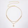 Rhinestone Water Drop Waist Chain with Claw Pendant