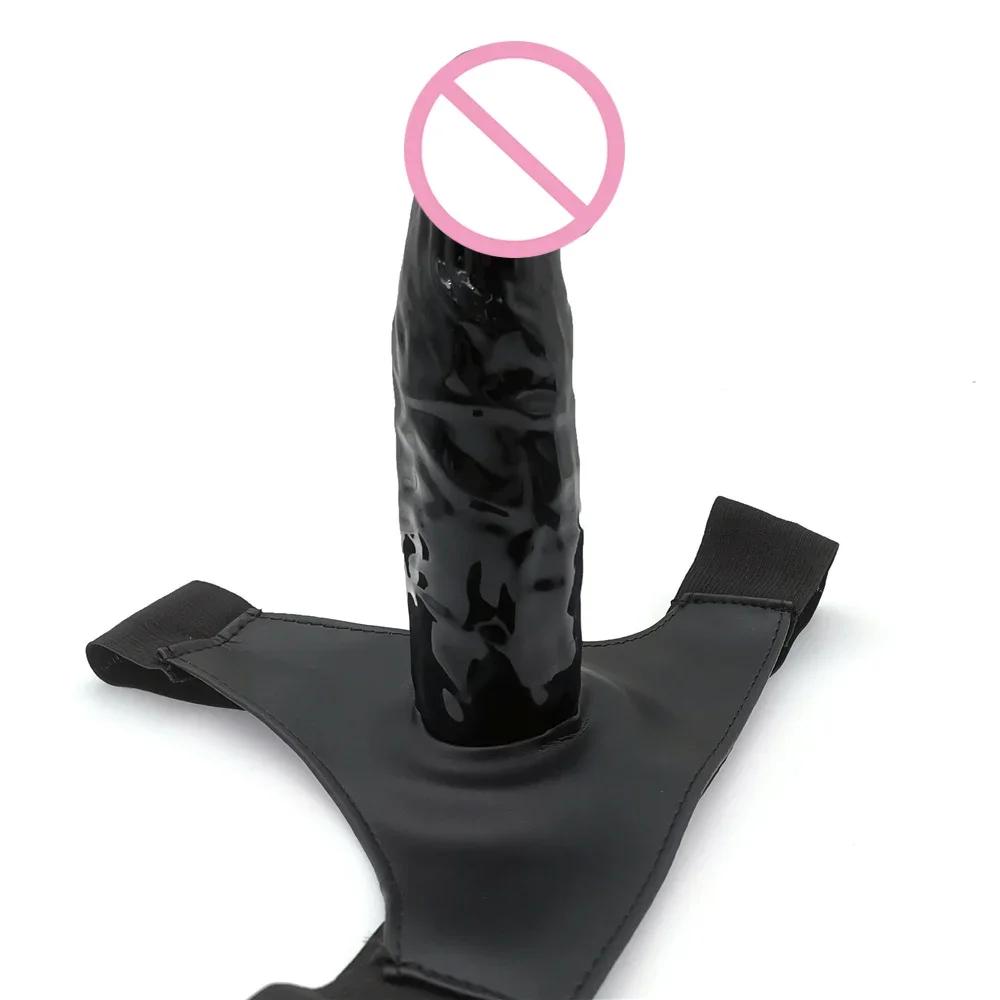 Men Strap On Dildo Panties Wearable Hollow Penis Lengthen Sleeve Strapon Dildo Pants Harness Belt for Man Sex Toys For Woman Gay