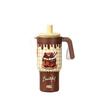 Water bottle Stainless steel thermos cup Male and female students handle straw cup Large capacity ice cup