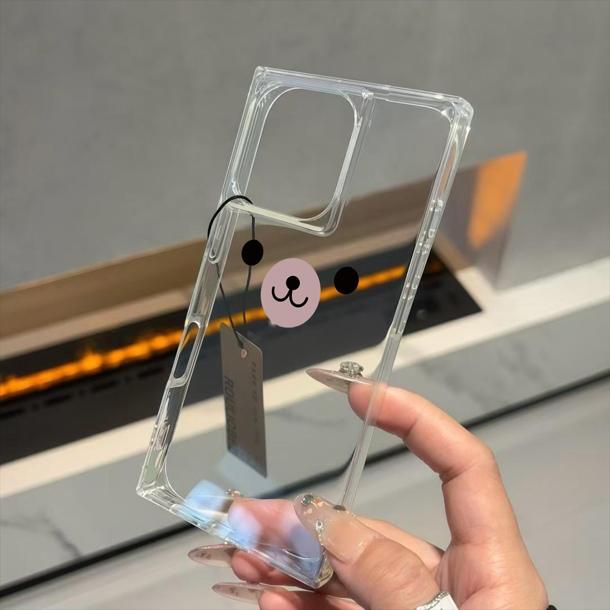 

Clear Square Back Tube Case Protection For iPhone 16 ProMax 14 Pro Max 11 13 12 15 Plus Anti-Oxygen,Minimalist Dog Pattern Casing iphone 11 ProMax