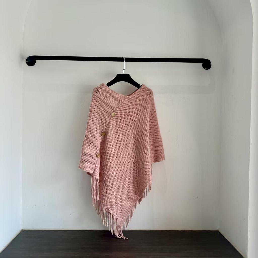 Damen Strickpullover Schal in Unifarbe: Vielseitiger Frühlings- und Herbst-Cardigan-Schal für klimatisierte Räume.