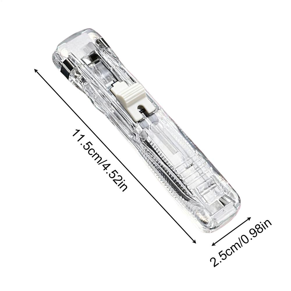 Push Clip Stapler Portable Document Binding Clamp Binder Clip Dispenser for Home School Classroom Desktop Paper Organizing