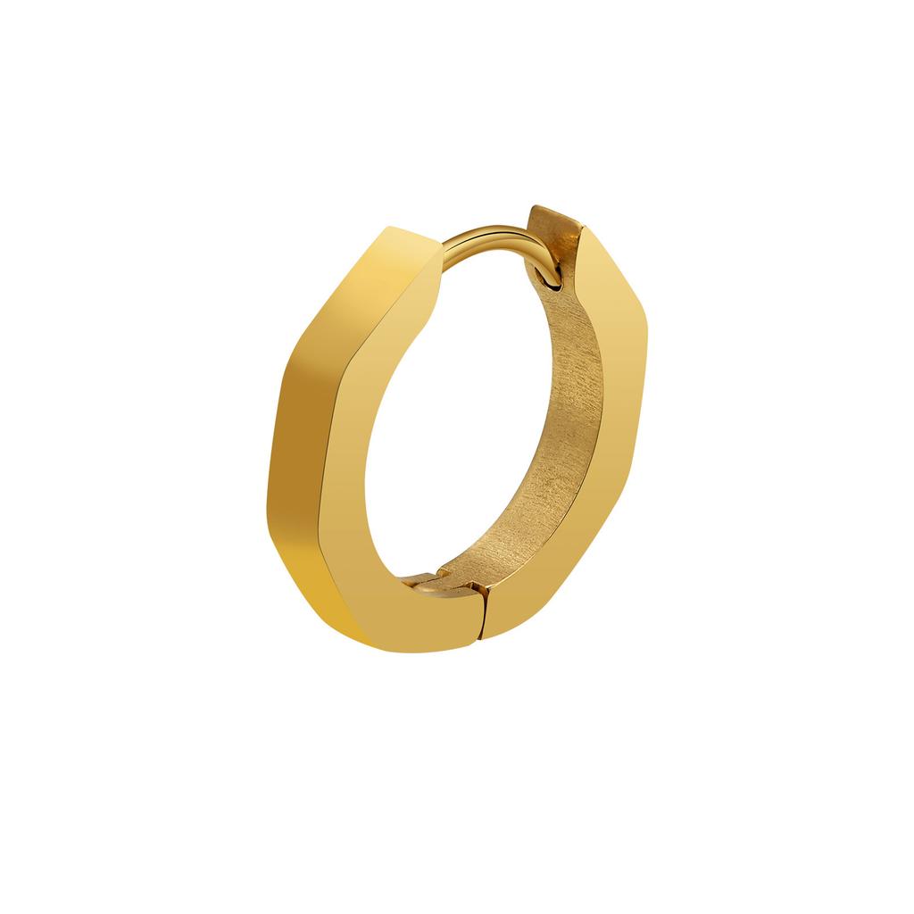New Stainless Steel Gold Color Geometric Square Hoop Earrings for Women, Minimalist Chic Metal Ear Clip Gifts Trendy Jewelry