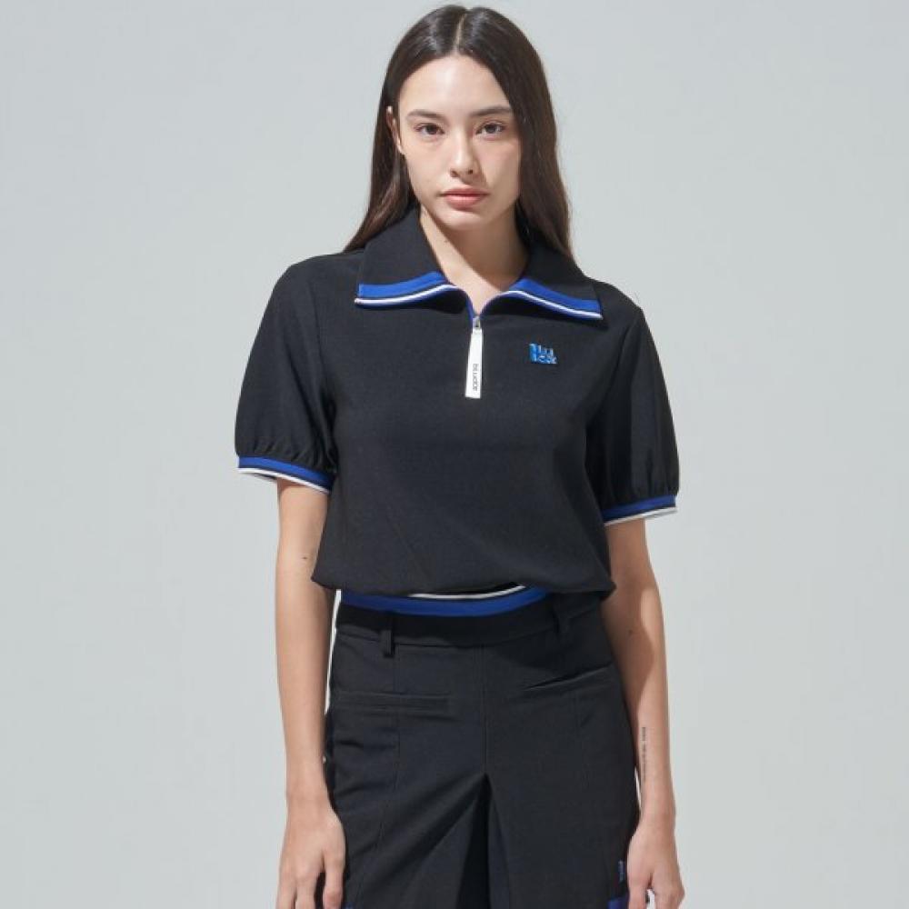 Blu DoT Half Zip T shirT   Color poinT Bk 085