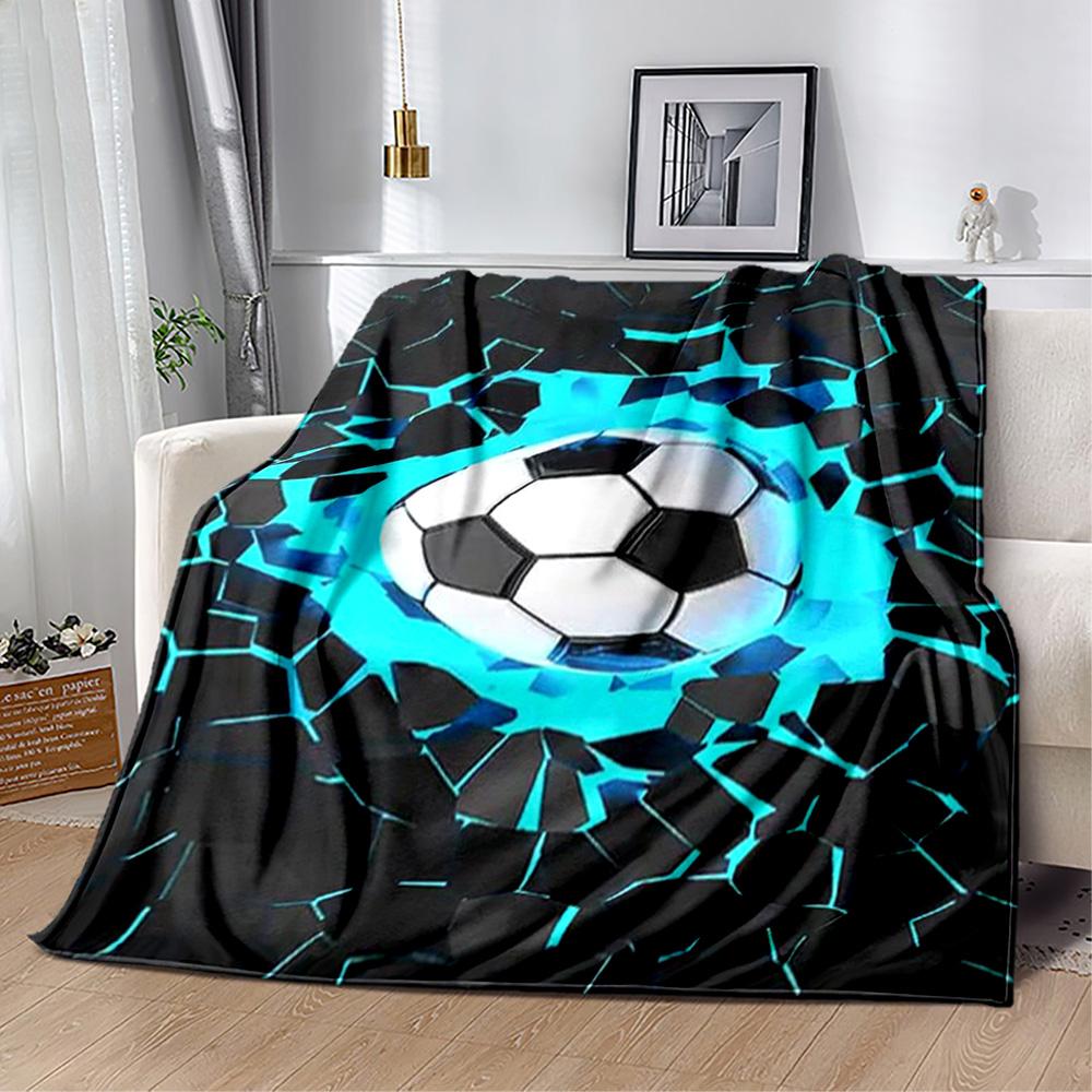 1pc Soccer Ball blanket Soft Warm Lightweight Perfect for Travel Camping Picnics Sofa Office Bed Living Room Ideal Gift for Friends and Family