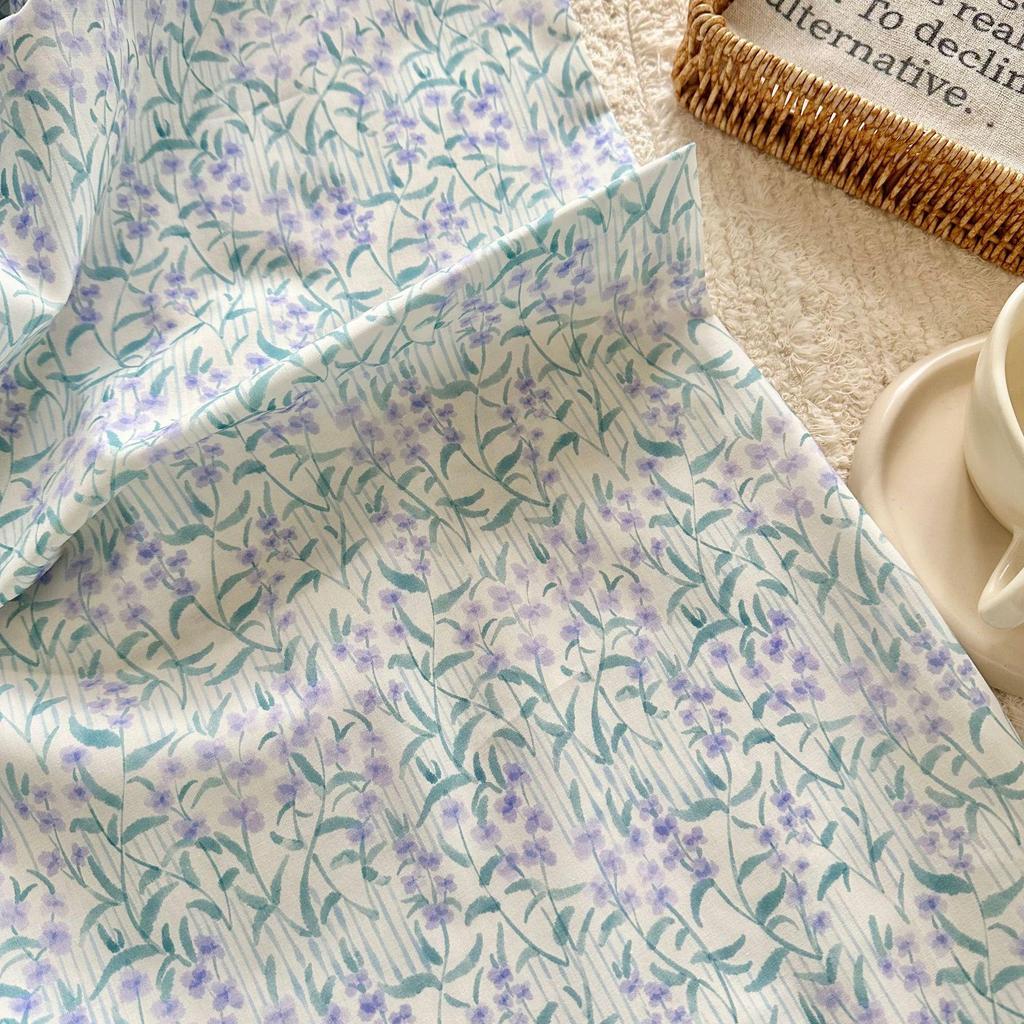 100% Cotton Korean Style Gentle Floral Digital Print Fabric for Women's, Children's, and Adult Clothing & Home Wear