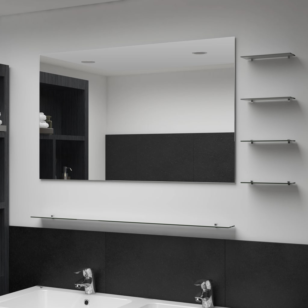 Wall Mirror with 5 Shelves Silver 100*60 cm