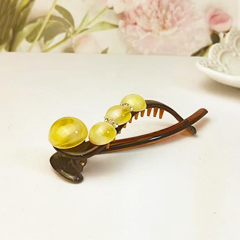 Rhinestone Bead Non-Deforming Duckbill Hair Clip for Voluminous Updos