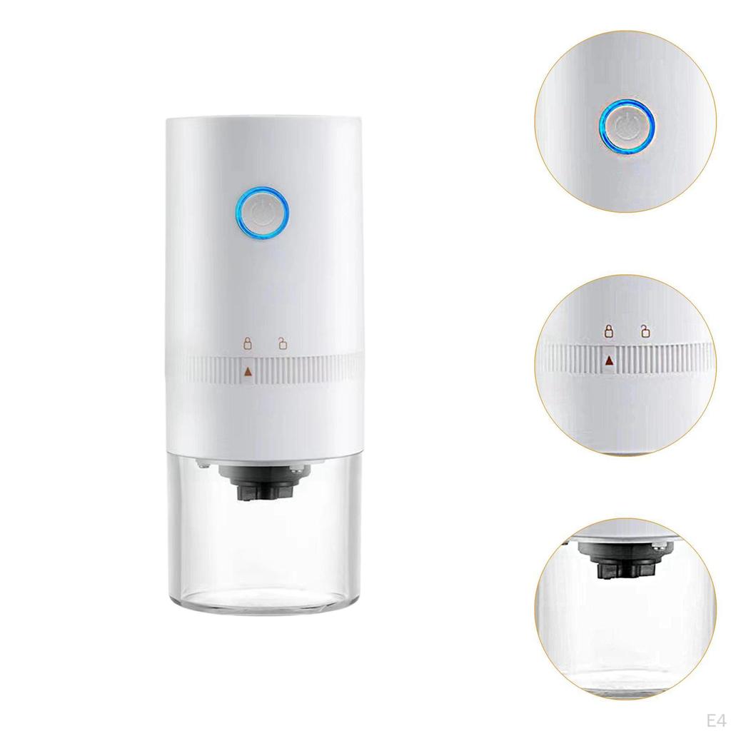 Electric Coffee Bean Grinders Adjustable Fine Coarse Easy On and Off Button Ceramic Conical Burr for