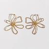 Personality Exaggerated Flower Metal Earrings Hollow Geometric Water Drop Shape Versatile Simple Fashion Earrings Women