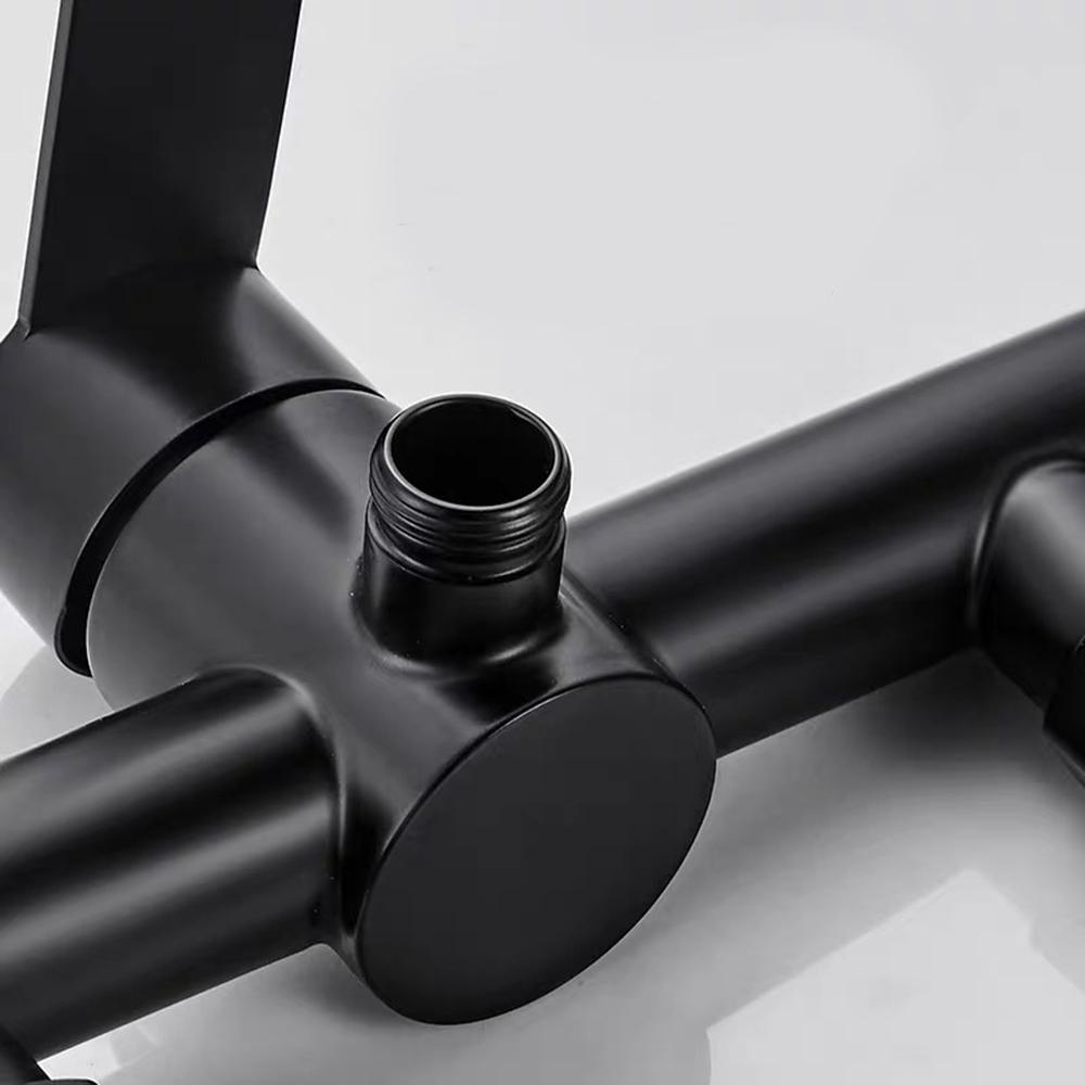 304 Stainless Steel Bathroom Shower Faucet Wall Mounted Triple Bathtub Faucet Hot and Cold Water Mixer Valve Nozzle Tap G1/2in