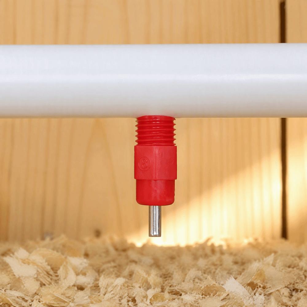 40pcs Plastic Poultry Waterer Red Drinking Nipple Easy Installation Farming Accessories Large Scale