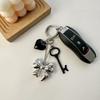 Fashion Heart Shaped Bowknot Charm Sophisticated Heart Bowknot Keyrings Charm Accessory for Modern Women's Handbags